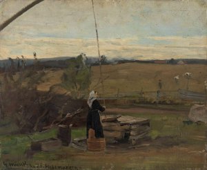 At the Well by Gerhard Munthe Oil Painting