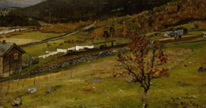 Autumn Landscape, Oylo by Gerhard Munthe Oil Painting