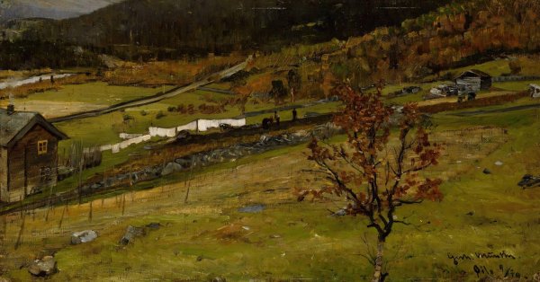 Autumn Landscape, Oylo  by Gerhard Munthe - Hand-Painted Oil Painting Reproduction