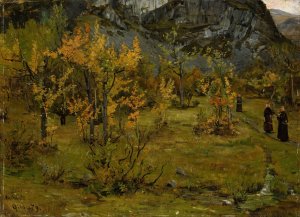Autumn Landscape, Oylo by Gerhard Munthe Oil Painting