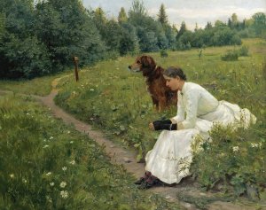 Idyll by Gerhard Munthe Oil Painting
