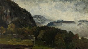 Landscape at Oylo in Mist by Gerhard Munthe Oil Painting