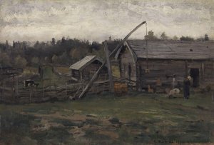 Old Barn, Hedmark by Gerhard Munthe Oil Painting