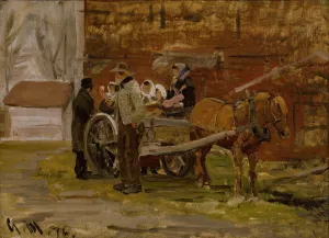 The Apple Cart by Gerhard Munthe Oil Painting