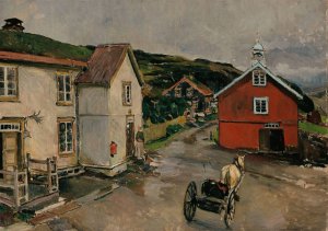 The Courtyard at Kongsvoll by Gerhard Munthe Oil Painting