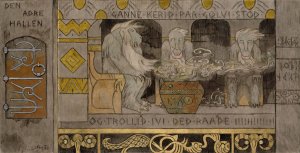 The Second Hall by Gerhard Munthe Oil Painting