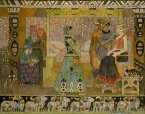 The Spirited off into the Mountain by Gerhard Munthe Oil Painting