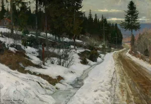 Winter in Nittedal Oil painting by Gerhard Munthe