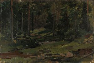 Wooded Landscape by Gerhard Munthe Oil Painting