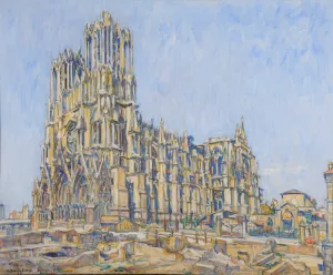 Cathedrale de Reims Oil painting by Germain David-Nillet