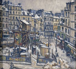 Travaux du metropolitain, a l'angle de la rue du faubourg Saint-Antoine et de la rue de Reuilly by Germain David-Nillet Oil Painting