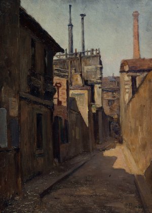 Entree du passage Moret, rue des Cordelieres by Germain Eugene Bonneton Oil Painting