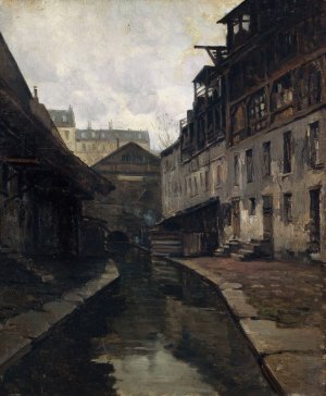 La Bievre, entre la rue Pascal et la rue Broca by Germain Eugene Bonneton Oil Painting