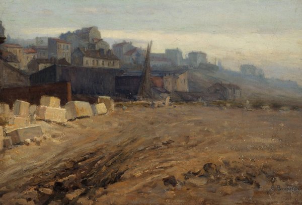 La Butte aux Cailles  by Germain Eugene Bonneton - Hand-Painted Oil Painting Reproduction