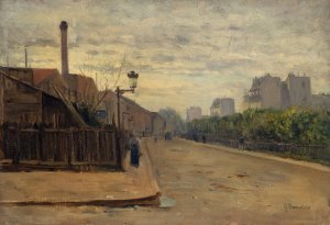 La rue Auguste-Cain by Germain Eugene Bonneton Oil Painting