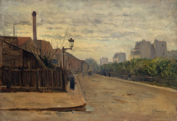 La rue Auguste-Cain  by Germain Eugene Bonneton - Hand-Painted Oil Painting Reproduction