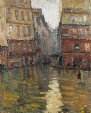 La rue Maitre-Albert by Germain Eugene Bonneton Oil Painting