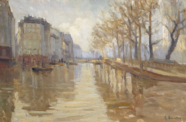 Main Product Photo of Le quai Montebello  Painting by Germain Eugene Bonneton