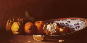 Nature Morte Aux Fruits by Germain Theodure Clement Ribot Oil Painting