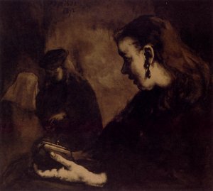 Waiting for Business by Germain Theodure Clement Ribot Oil Painting