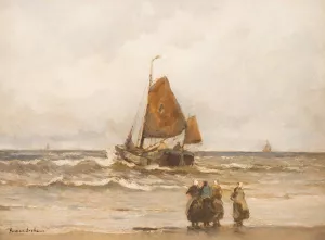 Fisher taking off by German Grobe Oil Painting