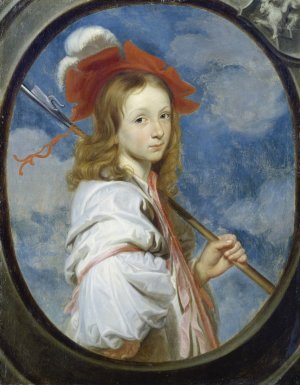 Portrait of a Girl Dressed as a Shepherdess by German Master Second Half Of The 17Th Century Oil Painting