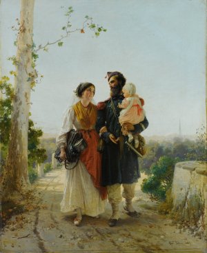 Il Ritorno Dal Campo by Gerolamo Induno Oil Painting