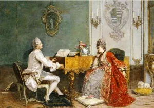 The Private Recital by Gerolamo Induno - Oil Painting Reproduction