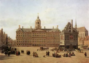 Dam Square, Amsterdam by Gerrit Adriaensz Berckheyde - Oil Painting Reproduction