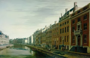 The Bend in the Herengracht near the Nieuwe Spiegelstraat, Amsterdam by Gerrit Adriaensz Berckheyde - Oil Painting Reproduction