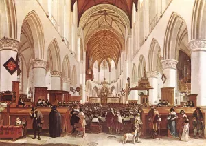 The Interior of the Grote Kerk St Bavo at Haarlem Oil painting by Gerrit Adriaensz Berckheyde