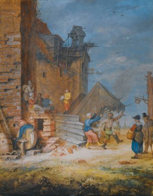 Peasants Dancing And Singing By A Crumbling Castle by Gerrit Adriaensz De Heer Oil Painting