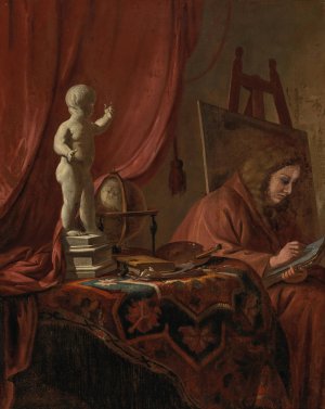 A painter in his studio by Gerrit Berckheyde Oil Painting