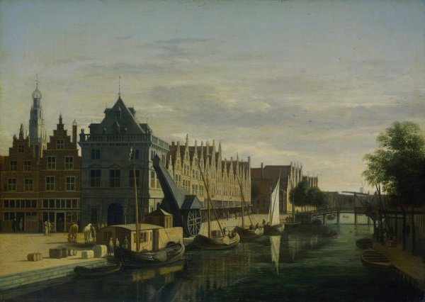 De Waag  by Gerrit Berckheyde - Hand-Painted Oil Painting Reproduction
