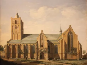The Church of Noordwijk by Gerrit Berckheyde Oil Painting