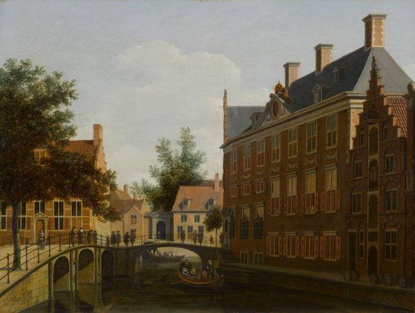The Oude Zijds Herenlogement  by Gerrit Berckheyde - Hand-Painted Oil Painting Reproduction