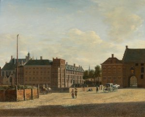 The Plaats With The Binnenhof And The Gevangenpoort, The Hague by Gerrit Berckheyde Oil Painting