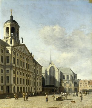 The Town Hall in Amsterdam by Gerrit Berckheyde Oil Painting