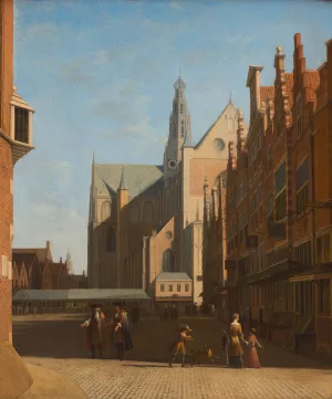 View Of The Grote Kerk In Haarlem by Gerrit Berckheyde Oil Painting