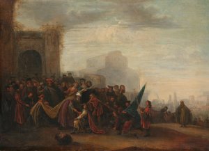Saul Welcoming David after his Victory over Goliath by Gerrit De Wet Oil Painting