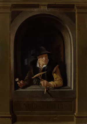 A Fisherman's Wife painting by Gerrit Dou