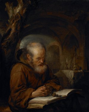 A Hermit Praying by Gerrit Dou Oil Painting