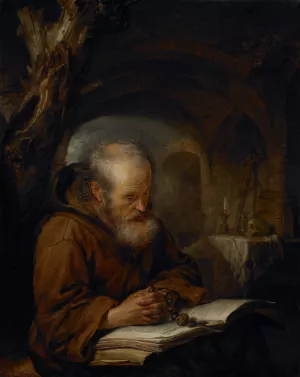 A Hermit Praying by Gerrit Dou Oil Painting