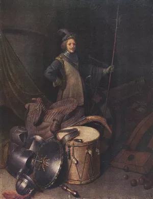Officer of the Marksman Society in Leiden Oil painting by Gerrit Dou