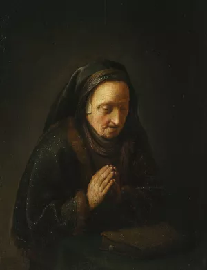 Praying old woman by Gerrit Dou Oil Painting