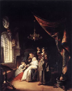 The Dropsical Woman painting by Gerrit Dou