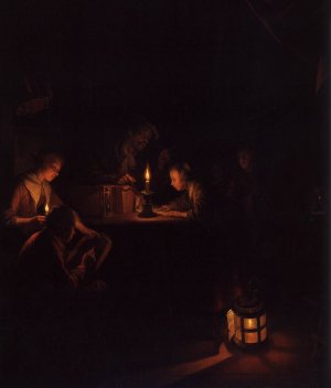 The Night School Detail by Gerrit Dou Oil Painting