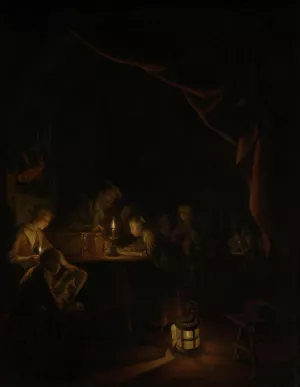 The Night School Oil painting by Gerrit Dou