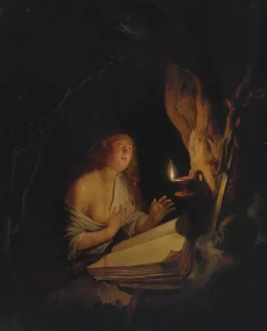 The Penitent Magdalene By Candlelight by Gerrit Dou Oil Painting