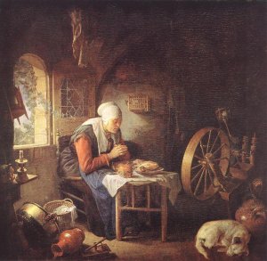 The Prayer of the Spinner by Gerrit Dou Oil Painting